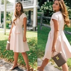 Gal Meets Glam Oatmeal Lydia Double Face Twist Short Sleeve Dress Women's Size 4